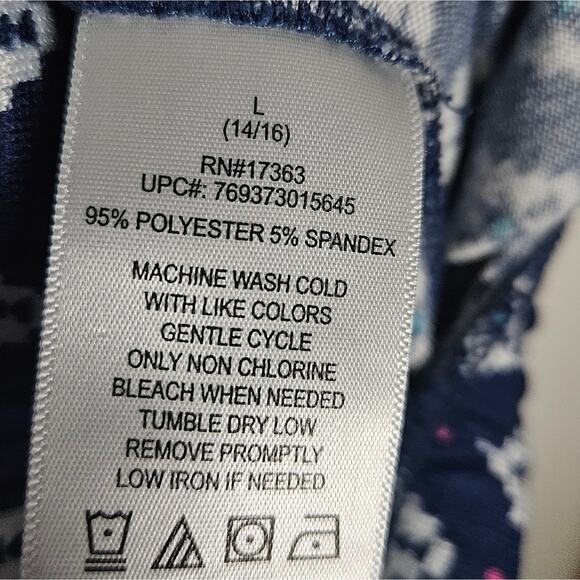 Womens navy Aztec Cuddlduds‎ 2pc pajama set size large - Picture 12 of 12